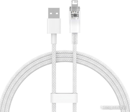 Кабель Baseus Explorer Series Fast Charging Cable with Smart Temperature Control 2.4A USB Type-A - Lightning (1 м, белый) фото 3