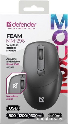 Мышь Defender Feam MM-296 (черный) фото 5