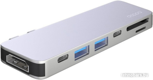 USB-хаб Deppa USB-C адаптер для MacBook 7 в 1 (серебристый) фото 3