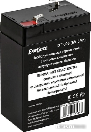 Аккумулятор для ИБП ExeGate DT 606 (6В, 6 А·ч) фото 3