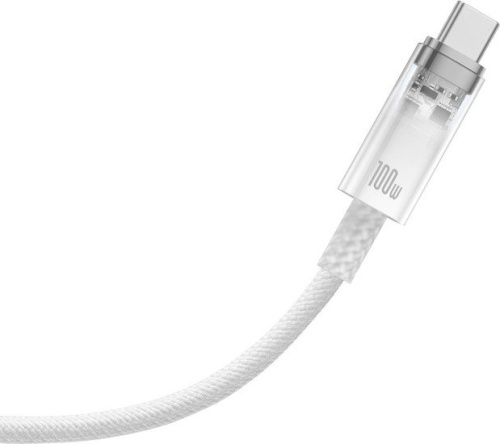 Кабель Baseus Explorer Series Fast Charging Cable Auto Power-Off For Overheating 100W USB Type-C - USB Type-C (1 м, белый) фото 5