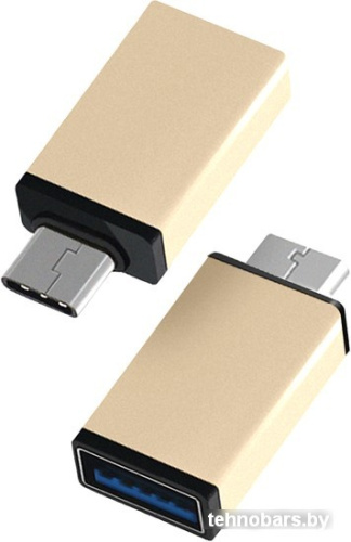 Адаптер Atom USB Type-C 3.1 - USB А 3.0 (золотой) фото 3