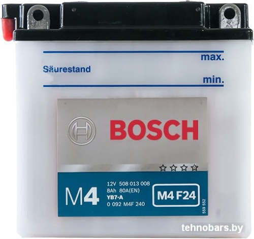 Мотоциклетный аккумулятор Bosch M4 YB7-A 508 013 008 (8 А·ч) фото 3