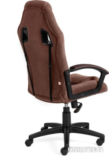 Кресло TetChair Driver (флок/ткань, коричневый) фото 5
