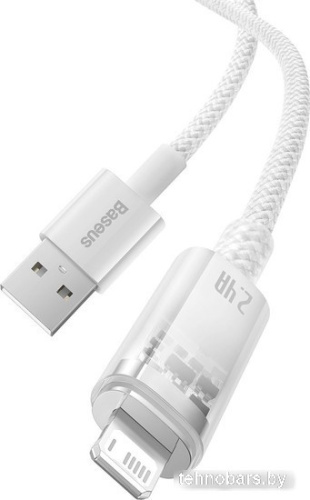 Кабель Baseus Explorer Series Fast Charging Cable with Smart Temperature Control 2.4A USB Type-A - Lightning (1 м, белый) фото 5