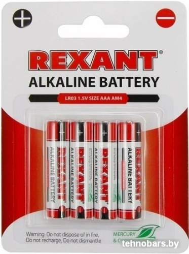 Батарейки Rexant AAA/LR03 4шт 30-1012 фото 3