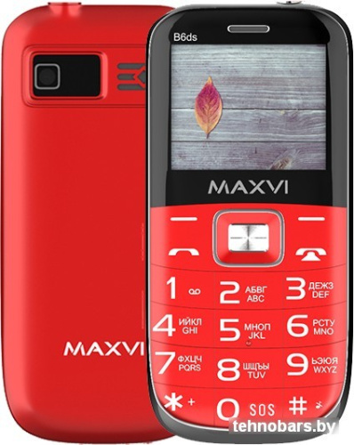 Кнопочный телефон Maxvi B6ds (красный) фото 3