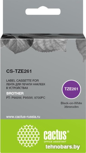 Картридж-лента для термопринтера CACTUS CS-TZE261 (аналог Brother TZe-261) фото 3