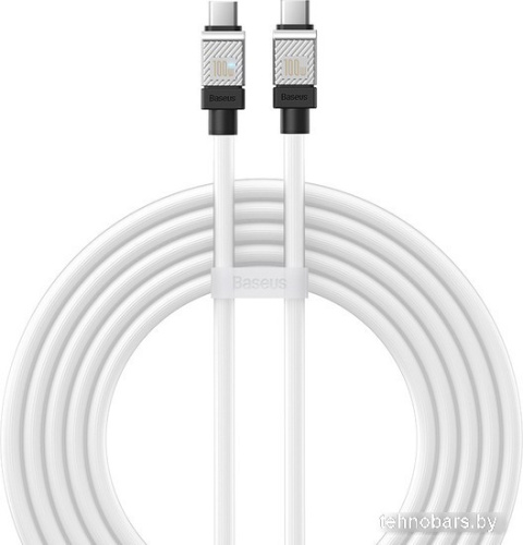 Кабель Baseus CoolPlay Series Fast Charging Cable 100W USB Type-C - USB Type-C (2 м, белый) фото 3