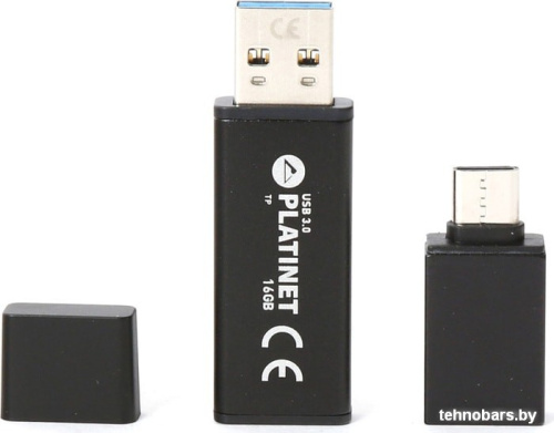USB Flash Platinet X-Depo USB 3.0 + Type-C Adapter 16GB (черный) фото 4