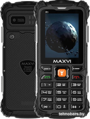 Кнопочный телефон Maxvi R1 (черный) фото 3