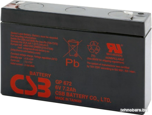Аккумулятор для ИБП CSB GP672 (6В/7.2 А·ч) фото 3
