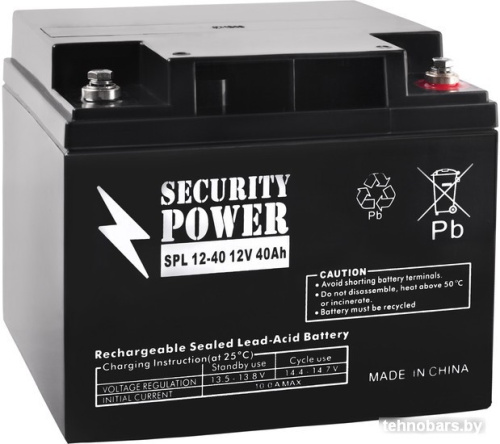 Аккумулятор для ИБП Security Power SPL 12-40 (12В/40 А·ч) фото 3
