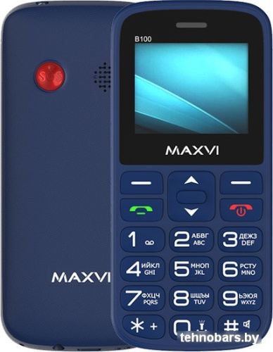Кнопочный телефон Maxvi B100 (синий) фото 3