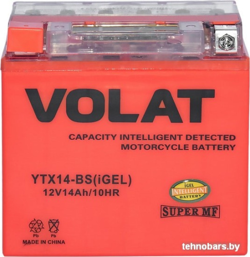 Мотоциклетный аккумулятор VOLAT YTX14-BS(iGEL) (14 А·ч) фото 4