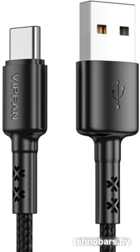 Кабель Vipfan X02 USB Type-A - USB-Type-C (1.2 м, черный) фото 3