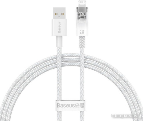 Кабель Baseus Explorer Series Fast Charging Cable with Smart Temperature Control 2.4A USB Type-A - Lightning (1 м, белый) фото 4