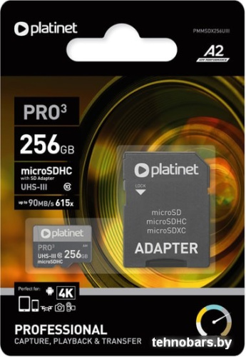 Карта памяти Platinet Pro 3 microSDXC PMMSDX256UIII 256GB + адаптер фото 4