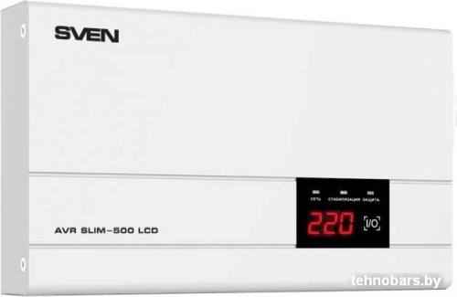 Стабилизатор напряжения SVEN AVR SLIM-500 LCD фото 3