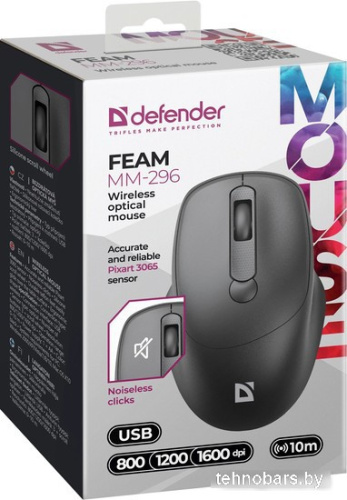Мышь Defender Feam MM-296 (черный) фото 4