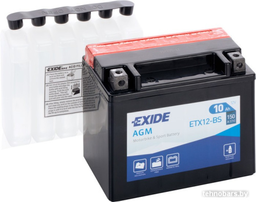 Мотоциклетный аккумулятор Exide ETX12-BS (10 А·ч) фото 3