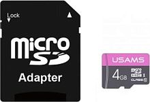 Карта памяти Usams US-ZB115 High Speed TF Card 4GB (с адаптером)