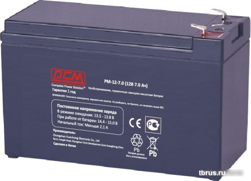 Аккумулятор для ИБП Powercom PM-12-7.0 (12В/7 А·ч) фото 3