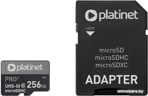 Карта памяти Platinet Pro 3 microSDXC PMMSDX256UIII 256GB + адаптер фото 3