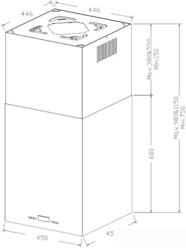 Кухонная вытяжка Korting Cube KHA 45970 W фото 6
