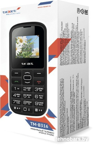 Кнопочный телефон TeXet TM-B316 (черный) фото 5